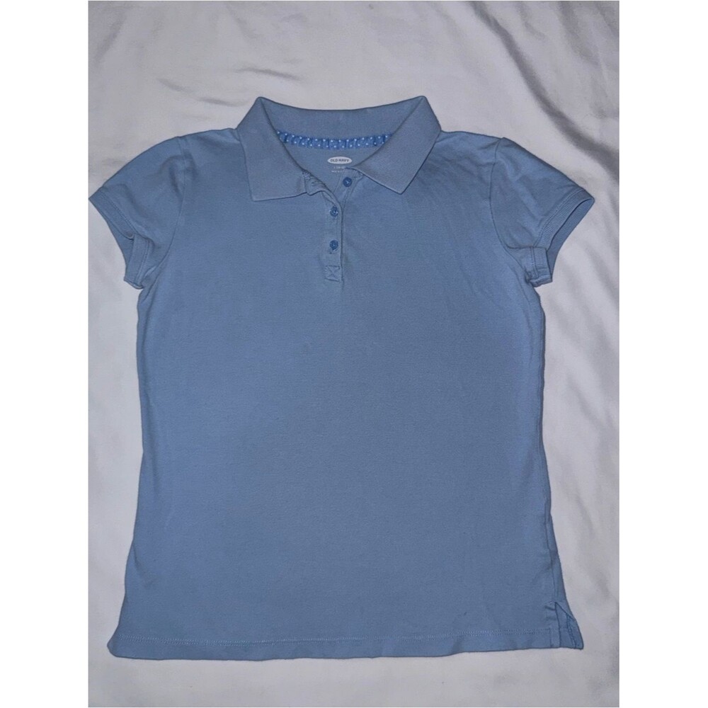 Old Navy size L 10/12 Light Blue short sleeve Polo Tee shirt